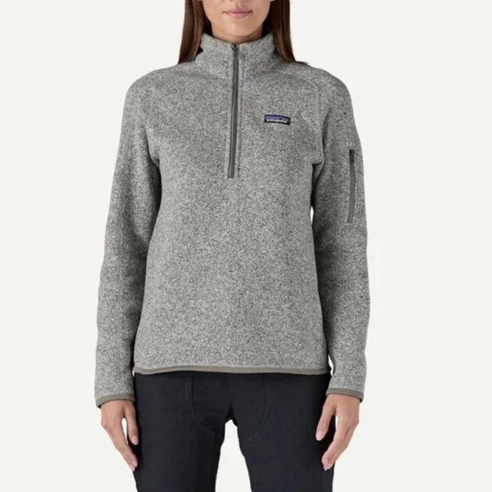 Patagonia Better Sweater Quarter Zip Fleece Womens Medium Birch White